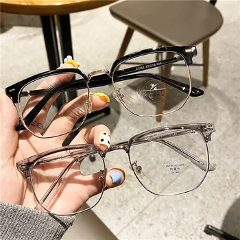 Kész Rövidlátás Szemüveg Fél-frame az Üzlet Férfi Rövidlátó Szemüveget A Dioptria 0 -4.0 Hölgyek Rövidlátó, Szemüveges Szemüveg