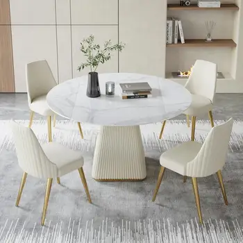 Középső Összecsukható Asztal Háztartási Kis Lakás Tanulmány Kerek Konyha Asztal Modern Fény Mesa De Comedor Luxus Bútorok