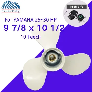 Külső Propeller A Yamaha 20hp 25hp 30hp F25 9 7/8 *10 1/2 Hajó Alumínium Ötvözet meg a 3 Csavart Penge 10 Spline Tengeri Motor