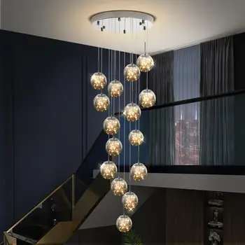 Modern Üveg Labdát Led Medál Világítás Lépcső Lámpák Nappali Csillárok lakberendezési Kiegészítők Lóg világítótestet