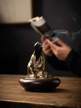 Nem bevezetett fekete füstölő szett kreatív kerámia dísztárgyak, füstölő tanulmány Zen tea tér