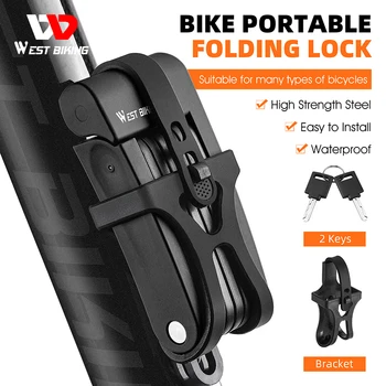 NYUGAT-BIKE Összecsukható Lock lopásgátló többfunkciós Rozsdamentes Acél ABS Biztonsági Tartós Mini Hordozható Motorkerékpár Kerékpár MTB Zár