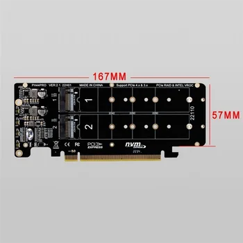 PCIE 4.0 Dual-Lemez PCIeX16, hogy M. 2 M-Key NVME SSD Bővítő Kártya,Támogatja a 4 NVMe M. 2 M Gombot 2280 SSD