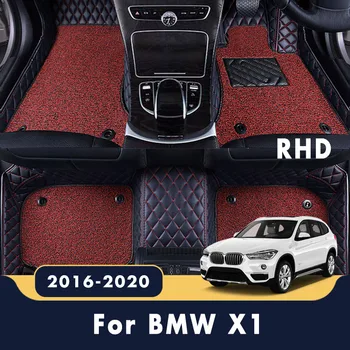 RHD A BMW X1 2022 2021 2020 2019 2018 2017 2016 Autó Szőnyeg Belső Kiegészítők Szőnyegek Auto Dupla Réteg Huzal Hurok Szőnyegek