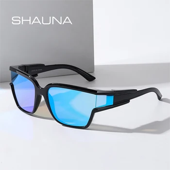 SHAUNA Retro Y2K Tér Napszemüveg Férfi Punk Színes Tükör Szemüveg Shades UV400 Divat-Luxus a Nők Vezetési napszemüvegek