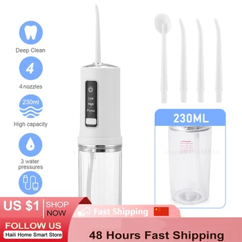 Szóbeli Szájzuhany Fogászati Vízsugár használt fogselymet USB hordozható vízálló 3 Mód 230ml vezeték nélküli elektromos fogmosás, szájhigiénia