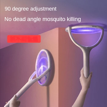 Szög Állítható Elektromos Szúnyog Gyilkos Ütő Repülni Megsemmisítő Légycsapó Catcher Készülék UV fény Csapda Lámpa USB Újratölthető