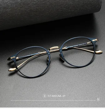 Tiszta Titán Szemüveg Keret, A Férfiak Klasszikus Kerek Ultrakönnyű Rövidlátás Szemüveg Kapható Szemüvegek M3112 Tervező Japán Kézzel Készített
