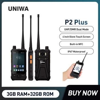 UNIWA P2 Plusz IP67 Masszív Mobiltelefon Zello 4W DMR UHF Repeater Walkie Talkie Okostelefonok 4 Inch Octa-Core 3 GB RAM, 32 GB ROM NFC