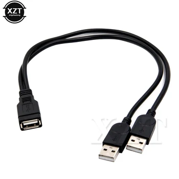 USB 2.0 1 Férfi Dual USB-2 Női Adatok Elosztó hálózati Adapter Y Elosztó USB Töltő Kábel Kábel Hosszabbító Kábel
