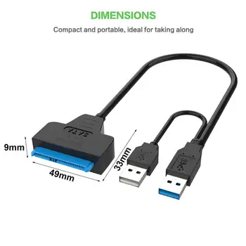 USB 3.0 / USB2.0 22Pin Adapter Kábel 2.5 / 3.5 Hüvelykes SSD HDD Külső Hatalom Merevlemez-Meghajtó Átalakító Magas Sebesség