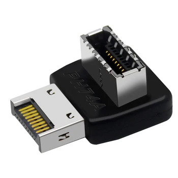 USB 3.1 E Típusú 90 Fokos Átalakító Első C TÍPUSÚ Aljzat Függőleges E Típusú Fejléc Átalakító PC Alaplap Belső Csatlakozó