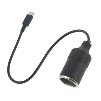 USB C Típus C 12V Autó Cigaretta-szivargyújtó Női Átalakító Adapter Kábel