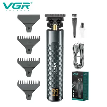 VGR haj trimmer V077 USB újratölthető haj clipper borbély clipper olaj fejét fogfehérítés gravírozás haj faragás clipper LCD