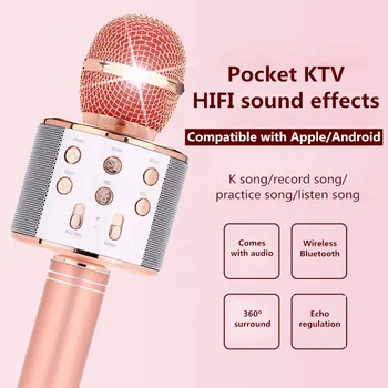 ws858 mikrofon integrált audio mobiltelefon énekel élő adás eszköz vezeték nélküli Bluetooth-USB-kézi mikrofon KTV