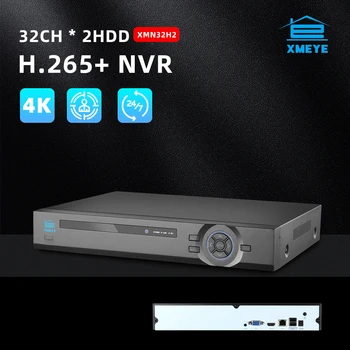 XMeye 32CH 4K NVR IP Kamera CCTV Nyilvántartás Rendszer H. H. 264 265+ 24/7 Hálózati Videó Felvétel Emberi Arc Onvif