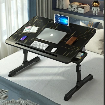 Ágy, Asztal, Kis Asztal plusz Méretű Laptop Asztal Összecsukható Lusta Táblázat a Kollégiumi Diákok Kör Asztal HY