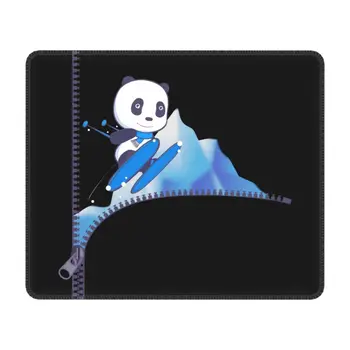 Óriás Panda Síelés Mousepad Egyedi Design Gaming Egérpad Csúszásmentes Gumi Alap Irodai Asztali Ski Cipzár Téli Mat