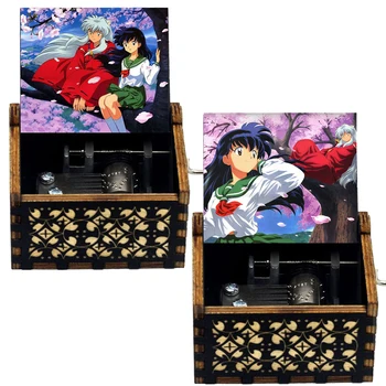 Új Inuyasha Totoro Music Box Stílusok Anime Téma Dal Gyönyörű, Fából készült Kézi hajtású Music Box Karácsonyi Ajándékok, Születésnapi Ajándék