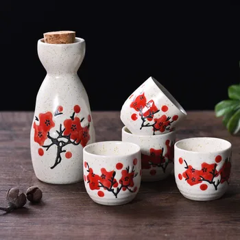 34 Stílus Retro Japán Szaké Bor Készlet, Kézzel festett Kerámia Edény Kancsó Italt Csésze Set Home Étkezési Bár Kreatív Drinkware Ajándékok
