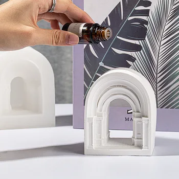 3xSilicone Kastély Aromaterápiás Kő Formák Set + DIY Kézzel készített Gipsz Illat Gyertya Autó Dísz