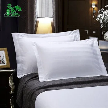Hotel párnahuzat fehér pamut hotel vászon párnahuzat titkosított Szatén szalag Szatén Párnahuzat