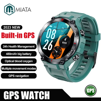 MIATA Új Katonai GPS-Pozíció Intelligens Karóra Outdoor Sport extra Hosszú Készenléti Smartwatch Férfi pulzusmérő Vízálló SwimmingClock