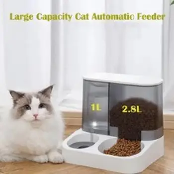 Nagy Kapacitású Automatikus Macska Étel-automata Ivóvíz Tál Pet Supplies a Nedves, mind a Száraz elválasztó Kutya Élelmiszer-Tartály