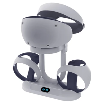 VR töltőállomás Töltés Dock, LED kijelző, Dupla töltőegységbe Könnyű kezelhetőség Kompatibilis a PS-VR2 Tartós-